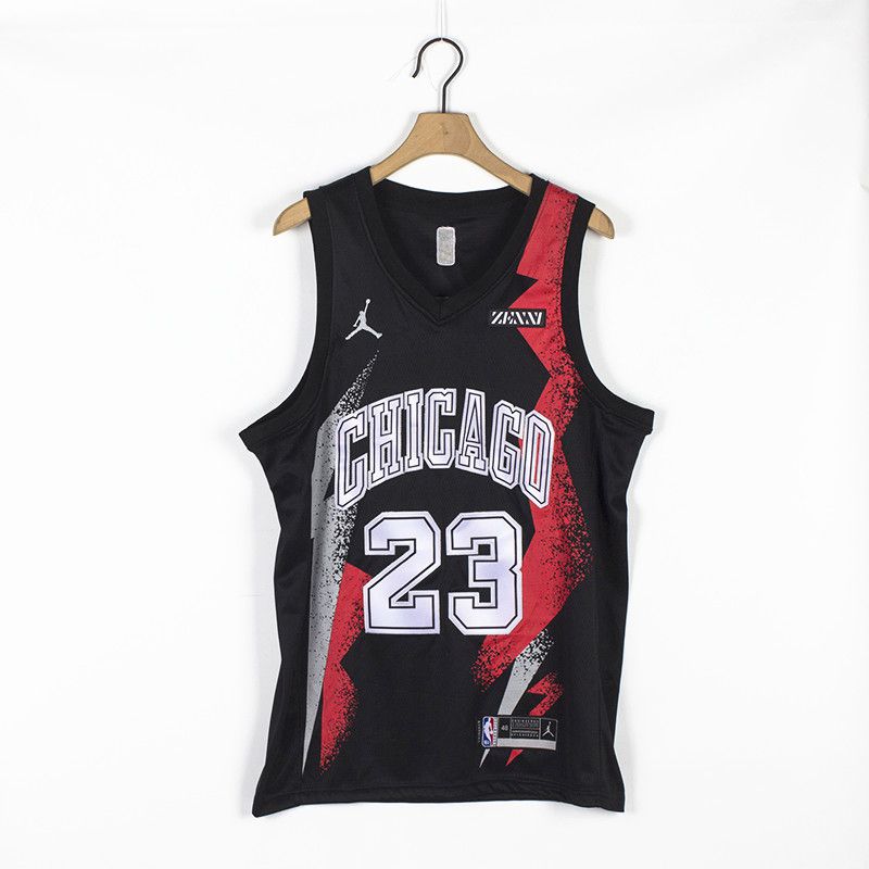 Men Chicago Bulls #23 Jordan Black Championship Commemorative Edition NBA Jersey